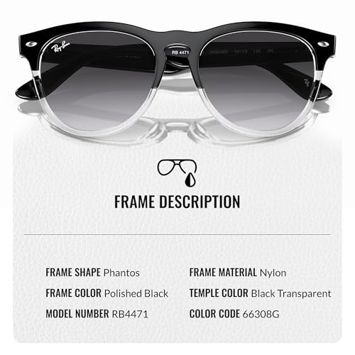 Image of Ray-Ban RB4471 IRIS Phantos Shaped Sunglasses for Men & Women with Official RAYBAN Eyewear Kit