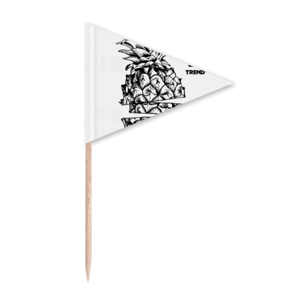 PineFruit Trend Fruit Line Drawing Toothpick Triangle Cupcake Toppers Flag
