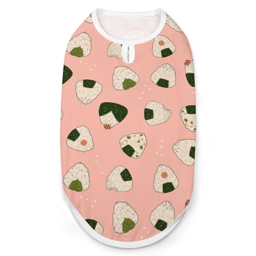 ペット服 おにぎり柄 おむすび 和風 寿司 犬服 ペットウェア Tシャツ パーカー 袖なし 犬の服 タンクトップ タンクトップ クールベスト 通気性 ファッション S-2XL