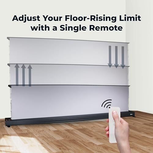 Image of OTEK FR84 84 Inch Motorized Floor Rising Projector Screen | 16:9 ALR Fabric Gain 1.8 | Remote Control Electric Floor Mount | Ambient Light Rejecting | Front Projection