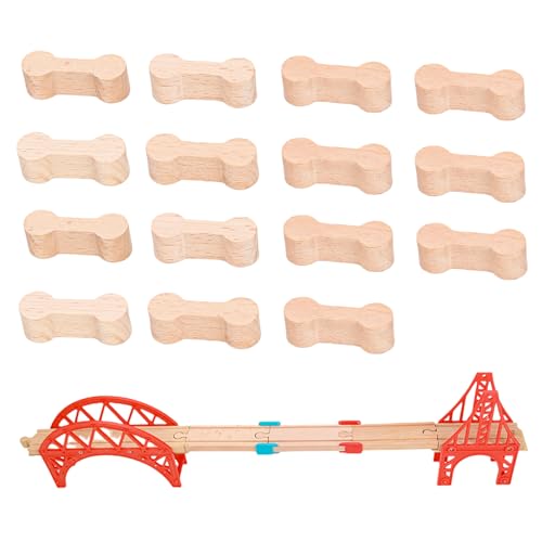 15 uniones de vía, pieza de conexión para tren de madera, conectores de tren de madera