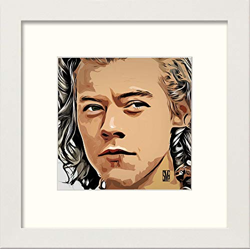 L Lumartos Harry Styles - Cuadro Decorativo para Pared (20 x 20 cm), diseño de Acuarela, Color...