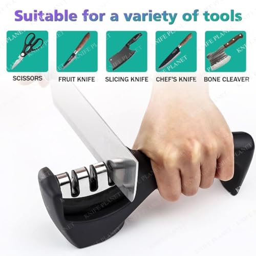 KNIFEPLANET Advanced Knife Sharpener Tool for Kitchen, Sharpening Rod for Steel Knives