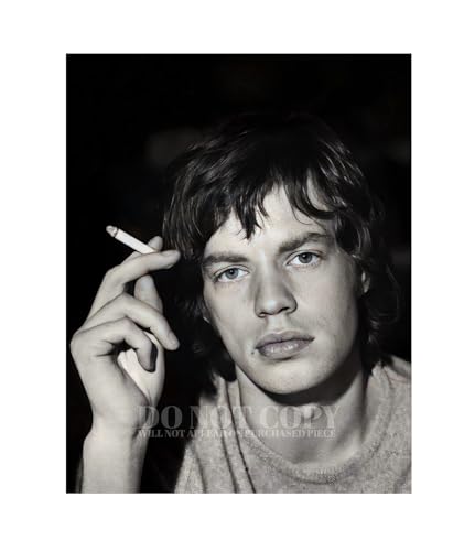 Foto de Mick Jagger de 1965, impresión artística de retrato en blanco y negro de 8x10 pulgadas