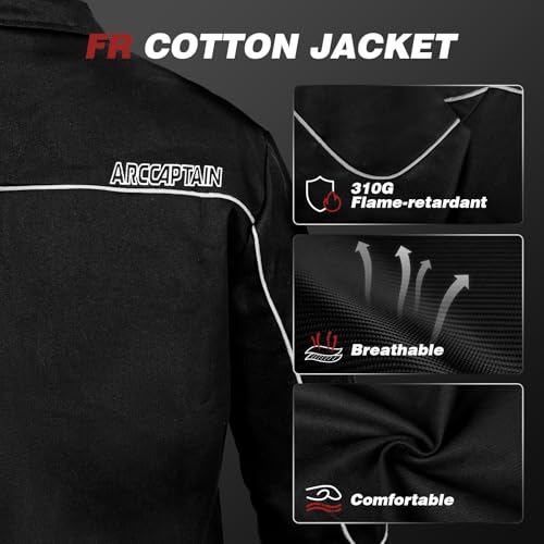 Image of ARCCAPTAIN Welding Jacket, 11oz Flame Resistant Cotton Welding Jackets