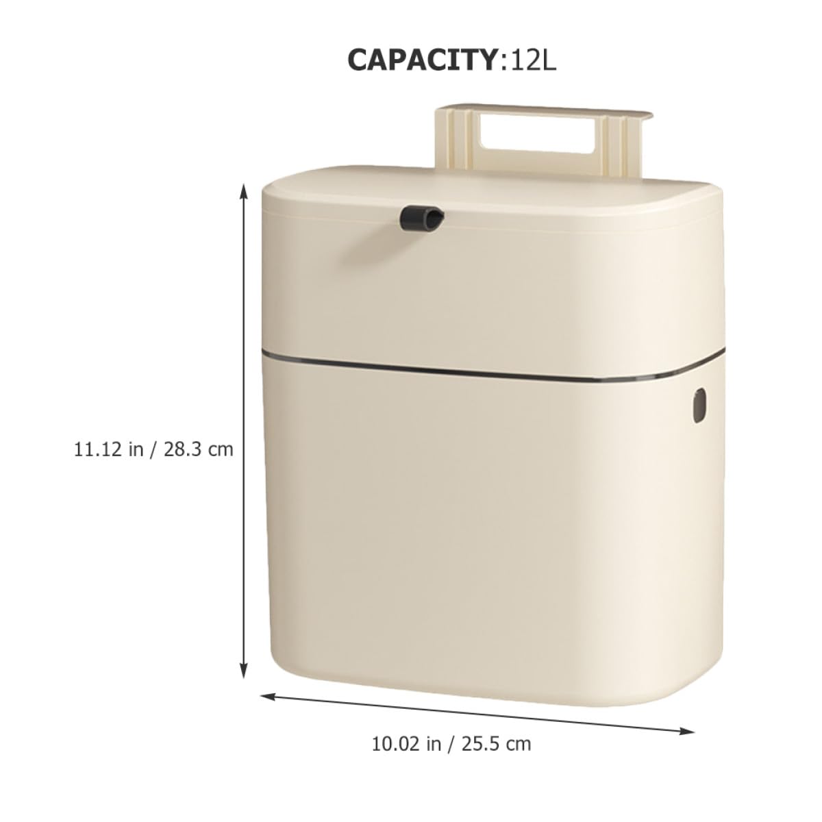 12l Küchenmülleimer Beige mit Punch Free Installation und Deckel Wandhängender Abfallbehälter aus Pp und Silikon für Küche und Bad