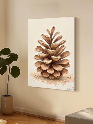 Texture 3D tableau pomme de pin moderne toile abstraite décoration murale maison - 4