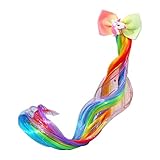 Tamaño: 27cm. Clest F&H Unicornio con clip de lazo en extensiones de cabello de colores para niños