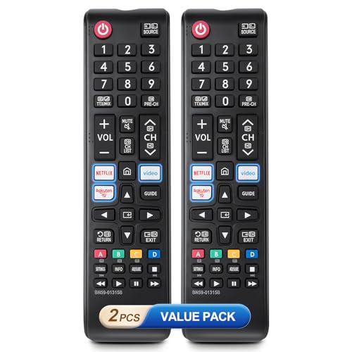 【Pack de 2】 Télécommande de Remplacement Universelle pour TV Samsung – Compatible avec TV Samsung LED, QLED, Curved, HDTV, 3D, 4K et Smart TV