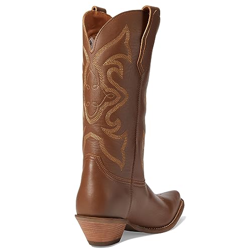 Image of LEHOOR Cowboy Boots Women Embroidered Mid Calf Western Boots Stacked Low Heel Pointed Toe Pull On Cowgirl Boot 4-11 M US