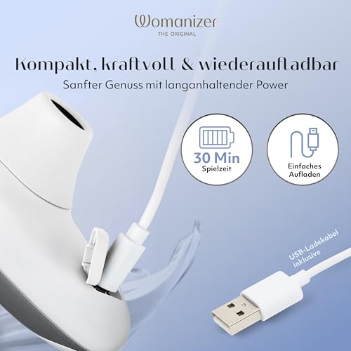Womanizer Starlet Klitoris Sauger Erotik Vibrator für Frauen Sex Spielzeug | Klitoris Stimulator für sie mit 4 Intensitätsstufen | Leise | Wasserfest | Wiederaufladbar Druckwellenvibrator | Weiß