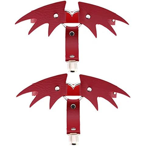 eYLun Women Girls Wings Leather Garter Belt Adjustable Heart Punk Gothic Leg Harness Suspenders 2pcs - - One Size Cover