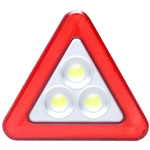 Mikinona Triangolo di Emergenza a LED Riflettente 13 CM per Auto Segnale Stradale di Sicurezza Portatile Luce a Batteria per Situazioni di Emergenza e Avviso Conducenti