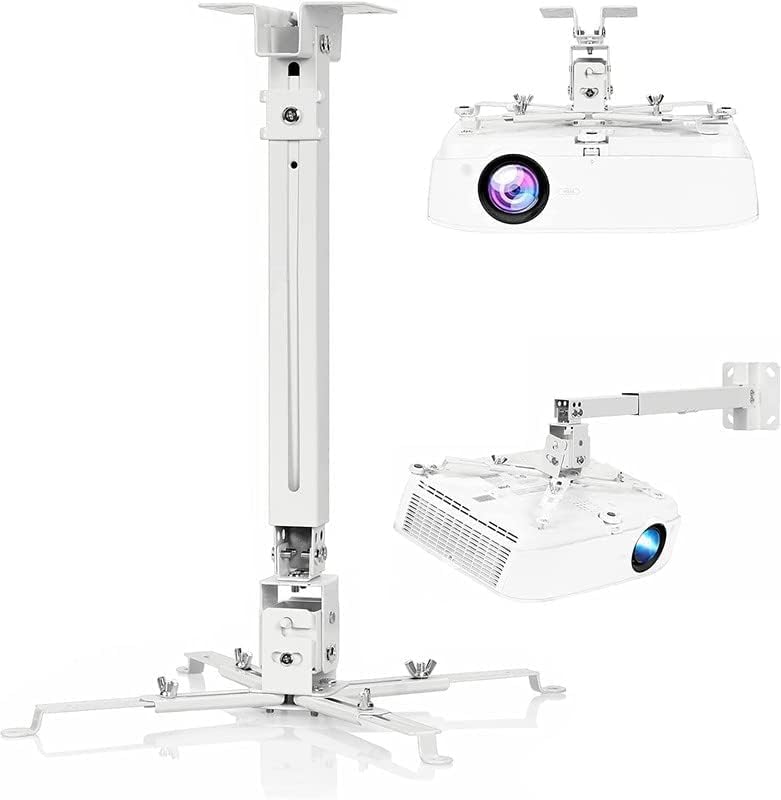 Image of 4ft Adjustable Projector Ceiling Mount Stand | 40 to 48 Inch (4 Feet) Extendable Bracket | Universal Tilt, Swivel & Rotate Wall /Ceiling Projector Mount | Heavy-Duty Frame#3