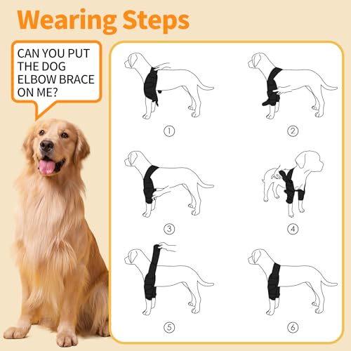 Image of Dog Elbow Brace Dog Shoulder Brace for Elbow Support and Protection, Dog Elbow Pads for Elbow Hygroma, Arthritis, Dysplasia, Elbow Calluses, Shoulder Dislocation, Elbow Brace (L)