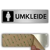 LEIASA | Selbstklebendes Schild Damen-WC - 5x18 cm - Dicke 0,8 mm - Aluminium - Schild Frauen-Toilette - Zeichen Damen-WC - 3M-Klebeschild Damentoilette - Waschraum Frauen