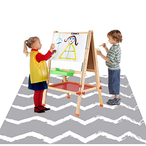 Splat Mat for Under High Chair/Arts/Crafts, WOMUMON 51" Waterproof Spill Mat Washable Non-Slip Floor Protector Splash Mat, Messy Mat and Table Cloth