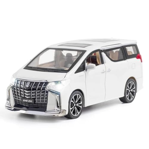 Image of Toyota Alphard MPV 1:24 Big Size Diecast Scale Model Alloy Metal Pull Back Toy car for Kids with Openable Doors & Light, Music Toy Vehicle for Kids (White)