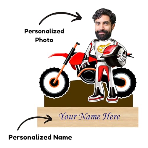 Incredible Gifts Personalized Caricature for Mountain Bike Lover with Custom Name (Table Top)