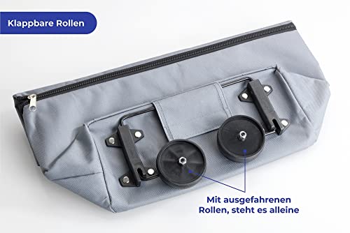 Maximex Einkaufstrolley 3in1 - faltbare Einkaufshilfe, Polyester, 32 x 50 x 15 cm, Grau – Bild 6