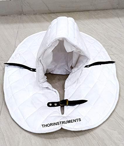 THOR INSTRUMENTS Medieval Renaissance New Armor Padded Arming Cap Collar Head Neck Cotton White SCA Rustic Vintage Home Decor Gifts - Image 2