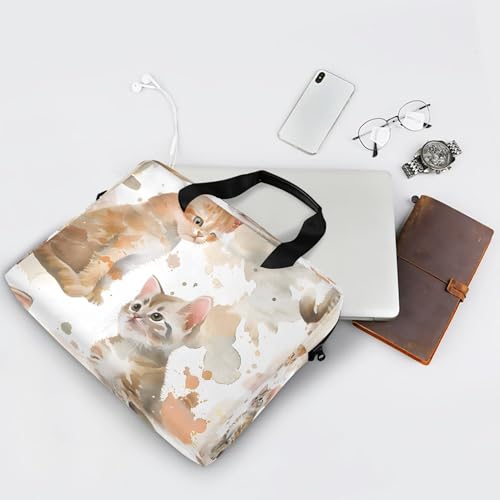 Funda maletín portátil para laptop con diseño gato acuarela miniatura 7