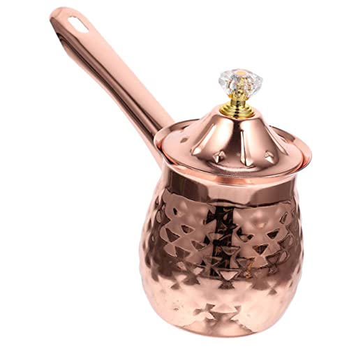 Coffee Pot Coffee Machine Coffee Makers Coffe Pots Turkish Cezve Pot Milk Steamer Pot Ergonomic Non-stick Cooking Pot for Kitchen Rose Gold Stainless Steel MOLUCKFU