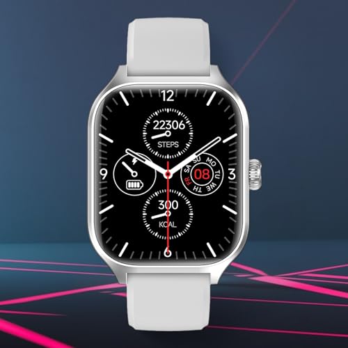 Image of Nervfit Absolute Smart Watch, 2.1 inch Super Large HD Display, Health & Fitness Tracking, AI Assist, Camera Control and More (Cloud Grey, Rectangular)