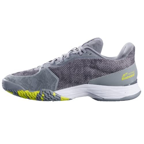 Babolat Men, Chaussures de Tennis Homme Jet Tere All Court-Maintien, Amorti-Technologie Active Flexion-Semelle Respirante Ortholite-Marque Française-Grey/Aero, 41 EU