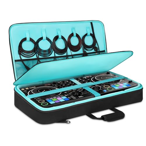 AUROTIER DJ Controller Bag for DDJ FLX10/DDJ REV5/DDJ GRV6/DDJ FLX6/DDJ 1000/DDJ 800 Padded DJ Backpack with Multi-pocket for 17 Inch Laptop DJ Carrying Mixer Case for DJ Equipment Black