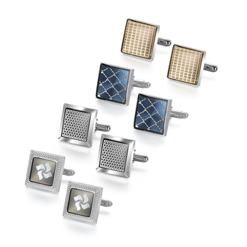 Wynameleri UJOY Cufflinks Set Copper 4 Pairs in Gift Box Stylish ...