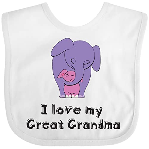 inktastic I Love My Great Grandma Elephant Baby Bib White 26d60