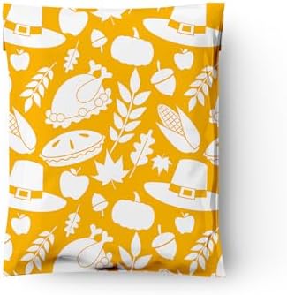 10x13 (100) Thanksgiving Fall Designer Poly Mailers Waterproof Self Sealing Tear Resistant Polymailers Shipping Envelopes Premium Printed Bags For Small Businesses — 사진 5