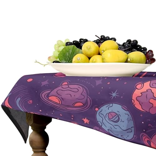 Nappe rectangulaire planète spatiale : la solution lavable aux repas salissants - 6