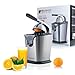 Produktbild Müller Koch Zitruspresse elektrisch - 160 Watt Motor - Elektrische Saftpresse- Saftpresse Edelstahl - Inkl. 2 Presskegel - Saftpressen & Zitruspressen - mit Hebelarm