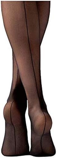 15 Denier Seamed Stockings - XL - Black/Black Seam