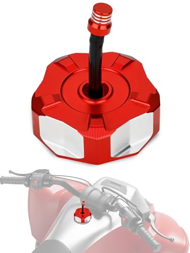 Image of JFG RACING ATV Gas Cap,CNC 6061 Aluminum Fuel Tank Billet Cover for YFZ 450 /YFZ450R /Banshee 350 200 /Raptor 660 350 250 125 /Warrior 350 450 /Kodiak 400 /Grizzly 660 450 400 350 /Bruin 350 250-Red