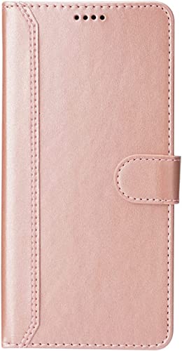 Étui en cuir rose pour iPhone 13 Mini avec porte-cartes et fermeture magnétique
