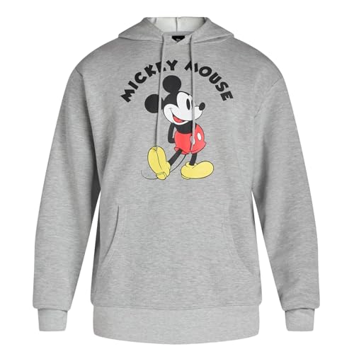 Disney Mickey Mouse Hoodie Mens Hands Behind Back Pose Graphic Print Pullover3