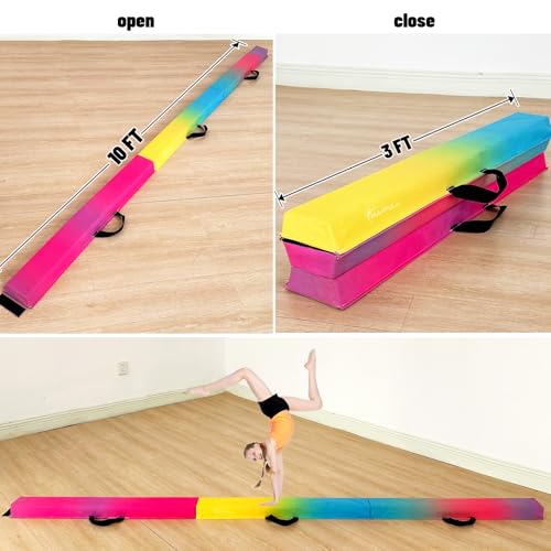 Image of Marfula 6 FT / 8 FT / 9 FT Folding Gymnastics Beam Foam Balance Floor Beam