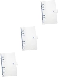 VILLCASE 3 Pçs Transparente Caso De Folhas Soltas Pasta Pasta Transparente Pasta Kawaii 6 Fichários Pastas De Partitura De Música Capa De Notebook Pastas De Arquivo Metal Ajustável A5