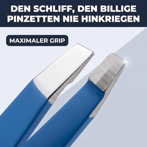 KLINGENHELD® Haargenaue Pinzette - greift jedes Haar beim 1. Versuch ohne durchrutschen - Pinzette Augenbrauen Zupfen handgeschliffen… – Ansicht 4