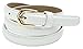 Womens Faux Leather Skinny Dress Belt with Round Buckle