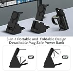 Mag-Safe Charger Wireless Charging Station: 3 in 1 10000mAh Portable Power Bank Compatible for iPhone 16/15/14/13/12 Series and Apple Watch - Magnetic Charging Stand Black - Image 4