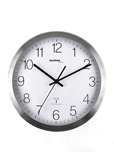 Technoline WT8910 Horloge Murale Radio-pilotée, Argent, 30 cm