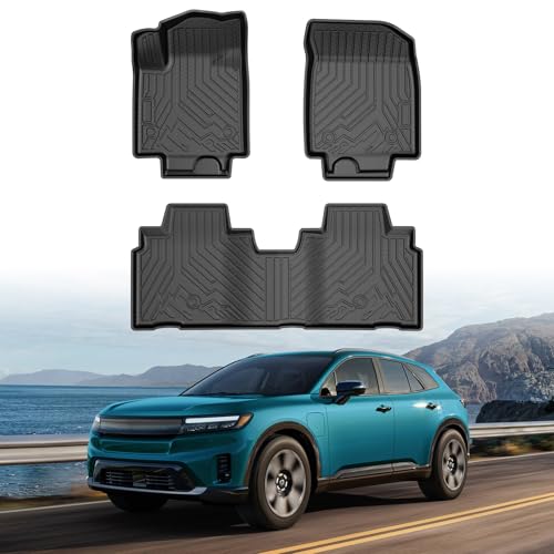 Mixsuper Floor Mats for Honda Prologue 2024-2026 Custom Fit TPE All-Weather Floor Liners Waterproof Anti-Slip Heavy Duty Mats 1st and 2nd Row Accessories Set Black