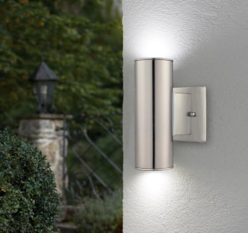Image of Eglo 84002A Riga, Stainless Steel, 2-Light Wall Light Fixture