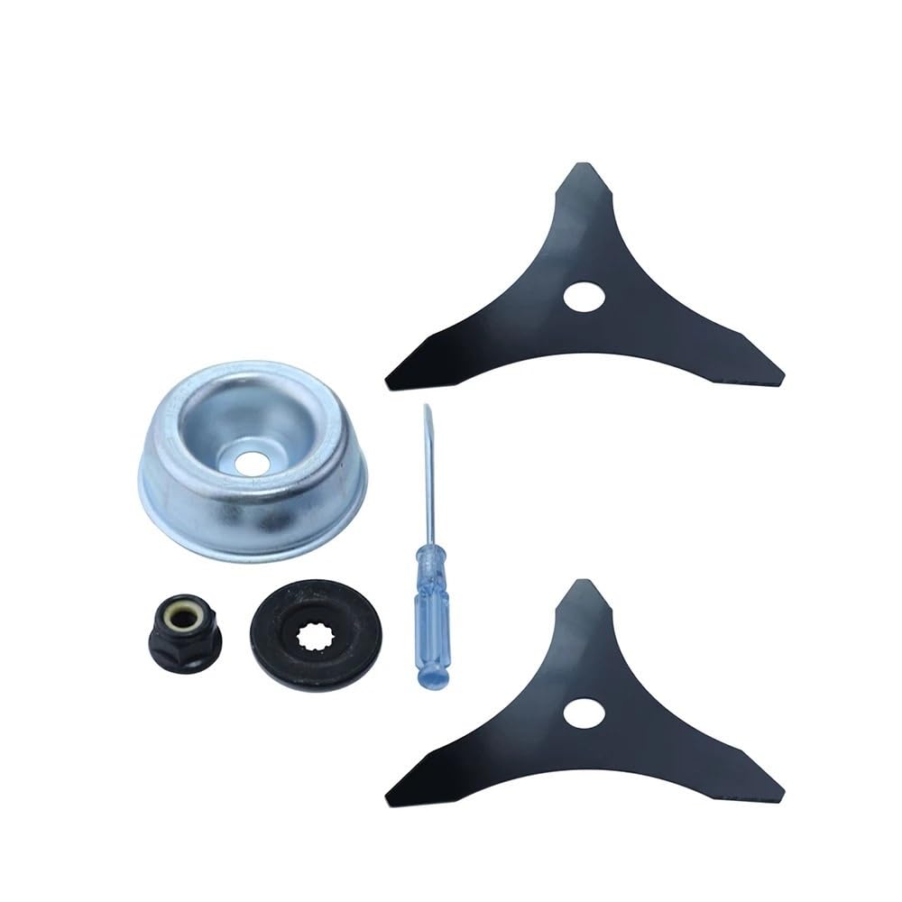 Cuchillas de desbrozadora de Acero al Carbono de 10" × 3 Dientes con Arandelas aptas Adecuado para 25,4 mm/20 mm [Piezas de Repuesto]