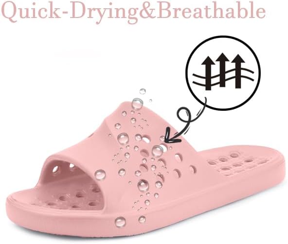 Gaatpot Shower Shoes for Womens Mens Massage Pool Slides with Arch Support Quick Drying Beach Slippers Summer Non Slip Bathroom Indoor Outdoor House Sandals with Drain Holes - Image 3