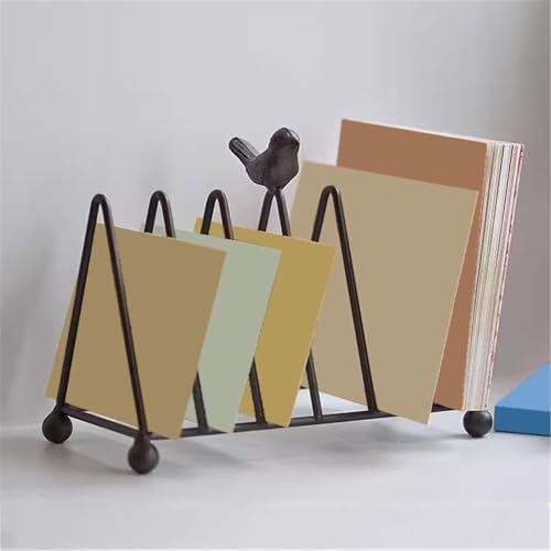 Estantería de escritorio triangular para organizar tus CD y decorar con pájaros 6